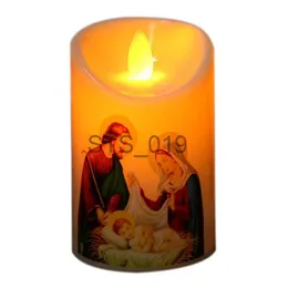 Altri articoli per la salute e la bellezza Candele di Gesù Cristo Lampada LED Tealight Romantico pilastro luminoso a batteria Creativo senza fiamma Candela elettronica candele casa x0904