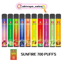 TPD-certifikat Sunfire E-cigaretter-satser 10 Fruktsmaker Disponibla VAPE PENNS 0% 2% 3% 5% NIC 2,0 ML CARTS Prefilled Capacity 550mAh Battery 700 Puffs Vaporizer USA EU UK UK