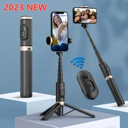 Selfie Monopods Roreta Bluetooth Selfie Stick Trépied sans fil pliable avec obturateur Bluetooth Monopod Live Pograph pour téléphone 230904