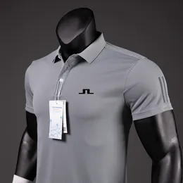 Herren Polos 2023 Sommer Golf Shirts Männer Casual Polo Kurze Ärmel Atmungsaktiv Schnell Trocknend J Lindeberg Tragen Sport T Shirt 230901