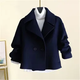 女性SジャケットJaket Wol Wanita Zm125 Mantel Lengan Panjang Ramping Warna Polos Polos Veria Baru Musim Semi Dan Gugur 230904