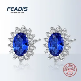 スタッドアンティングアナリングカンシングペラムルニ925 Mulia Untuk Wanita Elegan Biru Royal Dibuat Anting Anting Permata Safir Untuk Pesta Pernikahan 230904