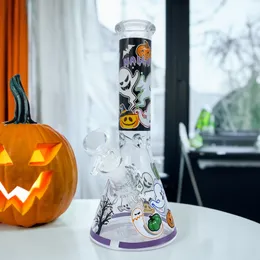 Hookah Halloween Design exclusivo Bongo de vidro cachimbo de água Tabaco Fumaça Cachimbo de água Beaker bongs dab rig 10 polegadas com difusor e tigela de tabaco de 14,4 mm
