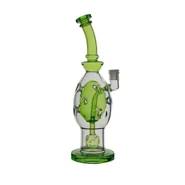 Dinosaur Eggs Type Hookahs Glass Bong Recycler Smoking Water Pipe Dab Rig 30cm Height with 14mm Joint