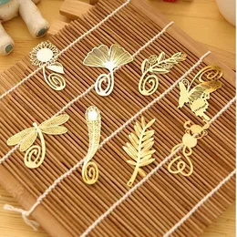 Creative Hollow Bookmark Wedding Mini Metal Gold Feather BookMarks Wedding Supplies Sunflower Book Marks Wedding Guest Gifts Support ZZ