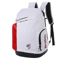 2022 Новая баскетбольная сумка Team USA Elite Pro Рюкзак Студенческая компьютерная сумка Спортивный рюкзак Junior Black White Training Bag3259990