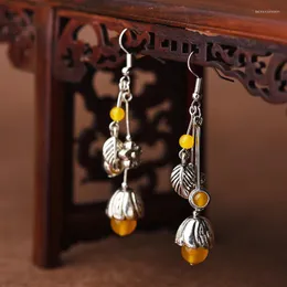Dangle Oorbellen Origineel ontwerp van etnische gele hanger Kwastje Eenvoudig en gemakkelijk Veelzijdig