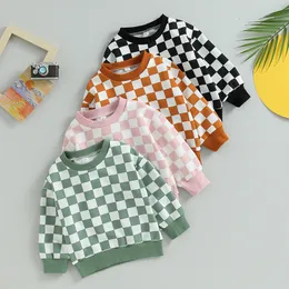 Hoodies Sweatshirts Fashion Toddler Kids Baby Boys Girls Spring Autumn Compleboard Print Print Long Sleeve Oneck Tops 230901