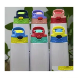 Water Bottles Water Bottles Sublimation Sippy Cup 12Oz 350Ml Blank Kids Bottle Cute Doublewall Stainless Steel Tumbler Mugs In Bk Safe Dhyot