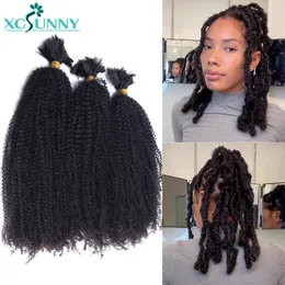 Lace Wigs Afro Kinky Curly Burmese Bulk Human Hair For Braiding No Weft Bulk Braiding Hair Full Ends Double Drawn Hair Bundles 230901