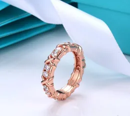 Anelli a fascia Fl Diamond Acciaio al titanio e Sier Love Ring Luxury Uomo Donna Oro rosa Designer Coppia regalo di gioielli con scatola Consegna drop Otr1M