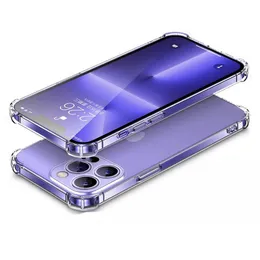 衝撃プルーフスリム透明な透明な透明なソフト電話ケースiPhone 14 Pro Max 13 12レンズカメラ保護TPUバックコンクファンダ