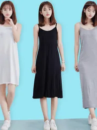 Casual Dresses Elegant Feminine Dress Modal Korean Summer Clothes Sling Style Lose Solid Women Tank Top