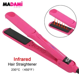 Hair Straighteners Rambut Inframerah Besi Datar Keramik Pelat Pemanas Cepat 230 450 F Salon Profesional Pelurus Pengeriting Tegangan Ganda 230904