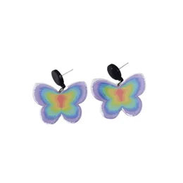 Personality Acrylic Embossed Print Simple Charm Earring Bohemia Popular Vintage Butterfly Flame Earrings Gift