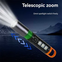 Meşaleler Superbright LED El Fener Kobu Yan Işıkları USB Şarj Edilebilir Torch Açık Hanehalkı Taşınabilir Aydınlatma Kampı HKD230903