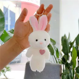 Fyllda plyschdjur 11 cm Soft Bear Keychain Plush Rabbit Pendant Keychain DIY Trinket Kids fyllda djur leksaker väska biltillbehör