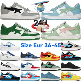 Designer Outdoor-Schuhe SK8 Sta Low Lackleder Schwarz Weiß Blau Camouflage Skateboarding Jogging Männer Frauen Sport Sneakers Trainer V7vQ #