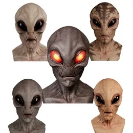 Party Masks Halloween Horror Alien Latex Mask Scary Full Head Masquerade Cosplay Mascara Rave Terror Masque Mardi Gras 230904