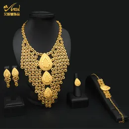 Urok bransolety Aniid Etiopian Erytrea Tradycyjny zestaw biżuterii Habesha Dubai dla kobiet 24K Gold Stated Duża biżuteria Nigerian Wedding 230901