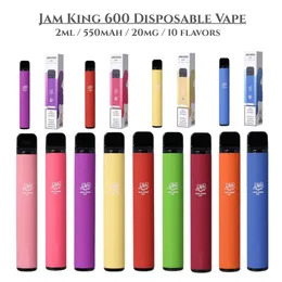 Orginal Vape Einweg-Zigarette Flavour Puff 600 Jam King Vapes Pen 2 ml vorgefüllter Flavour-Saft 550 mAh Akku 2 % 20 mg E-Zigarette vs. Esco-Bar Crystal Bang