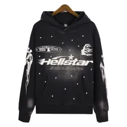 Mens Hoodies Hellstar Racer Hoodie Sweatshirt Vintage Black Hip Hop Moda Külot Sweatshirt