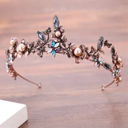 Vintage Gold Kristall Braut Tiaras und Kronen 5 31 cm Barock Koreanische Prinzessin Geburtstag Jewely Hochzeit Kopfschmuck Frauen Strass C345c