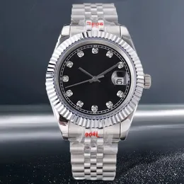 Elegante mostrador preto relógios de prata relógio de aço inoxidável data designer mulheres relógio movimento automático 31mm 36mm 41mm feminino 28mm relógio de pulso 2813 movimento