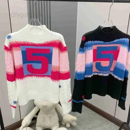 Women's Sweaters designer Advanced and Elegant Digital Contrast Embossed Sweater for Women Xiangxiangjia Ski Series Korean Soft Glutinous Lazy Knitwear 8N35