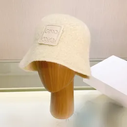 Women Designer Casual Bucket Hap luksusowe wełniane polarowa czapka kubełka na dzika