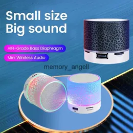 Portable Speakers Elough New Mini Portable Car Audio A9 Dazzling Crack LED Wireless Bluetooth 4.1 Subwoofer Speaker TF Card HKD230905