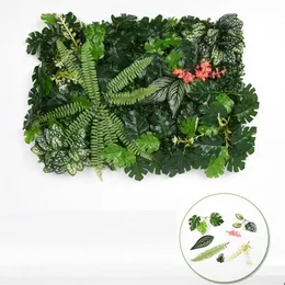 Verde monstera artificial boxwood hedge cobre samambaias painel de parede folha cerca vegetação pendurado falso planta decoração decorativa flow327q