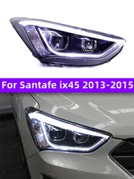 Автомобильный светодиодный передний фонарь для Hyundai Santafe ix45 2012-20 15 DRL ходовые огни авто фары аксессуар указателя поворота
