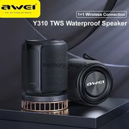 Taşınabilir Hoparlörler Awei Y310 TWS Bluetooth Hoparlör Su Geçirmez Güçlü Bas Ses Mini Su Geçirmez Surround Suro Ses Kutusu Desteği TF Kart HKD230904