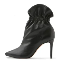 Buty jesień i zimowe sprzątanie z paskiem buty kostki mody elegancki kwadratowy pędzel na designerskich obcasach duży rozmiar 42 43 230901