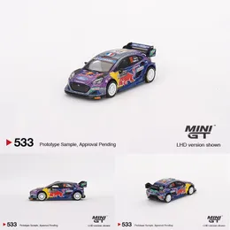 DIECAST MODEL MINIGT in Stock 1 64 WRT Fiesta Rally Montecarlo 수상자 Diecast Diorama Car Model Collection Miniature Carros Toys 533 230901