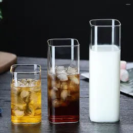 Muggar glas mugg värmebeständig vägg kaffe/tekoppar och öl cola mjölk kaffe fyrkant dricker glasögon