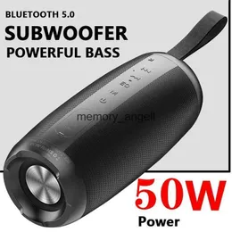 Przenośne głośniki 50 W Wodoodporna kolumna przenośna głośnik Bluetooth Bluetooth Waterproof przenośny dla komputerowych głośniki subwoofer boom Box Center TF HKD230904