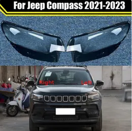 Auto Testa Della Lampada Della Luce di Caso Per Jeep Compass 2021-2023 Auto Faro Copriobiettivo Paralume In Vetro Coprilampada Caps Faro Borsette