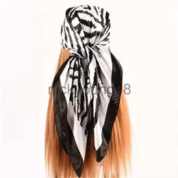 Lenços pingentes 90cm quadrado zebra listras impressão seda cetim lenços mulheres lenço pescoço cachecol xale envoltório silenciador pareo bandanna acessórios de cabelo x0904