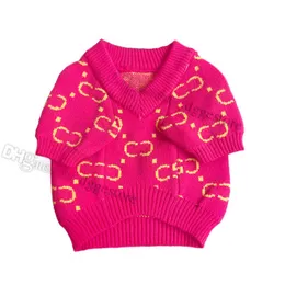 Designer Dog Clothes Brand Dog Apparel Fall Dog Sweaters for Girls Dog Sweater Pullover Dog Knitwear Cable Knit Warm Pet Coats Puppy Jacket for Small Dogs Rose S A825