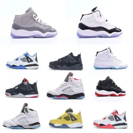 2023 NEW Kids Basketball Shoes Gym Red Jumpman XI 11 Cherry Toddler Bred Space Jam Sneaker Cool Grey Concord Gamm Blue New Born Baby Infant 11s Shoes Size US 8C-5Y