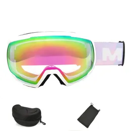 Ski Goggles Kacamata pria wanita pelindung UV Anti kabut salju olahraga luar ruangan lapisan ganda 230905