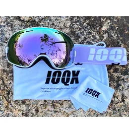 Лыжные очки IOQX, мужские противотуманные очки для сноуборда, UV400, двухслойная лыжная маска, женские зимние уличные зимние солнцезащитные очки 230904