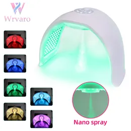 Dispositivi per la cura del viso Nano Spray 7 colori LED Maschera idroterapia Anti-acne Ringiovanimento della pelle macchina per poterapia di bellezza viso per Salon House 230904