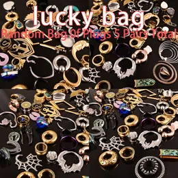 Navel Bell Button Rings Vankula Body Piercing Lot Random Bag Ear Plugs 5 Pairs Total include 1 pair ear weight 4 pairs ear gauges/plugs/Stone plugs 230905