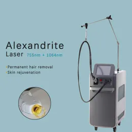 レーザーマシンレーザー脱毛Alex Skin Rejuvenation Equipment Depation Lazer 755 1064 Depilator Machines 2ハンドル