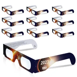 10 Stück Sonnenfinsternis-Brillen von der NASA-zugelassenen Fabrik. CE- und ISO-zertifiziert für optische Qualität, die sichere Beobachtung der Sonne während der Sonnenfinsternis bietet