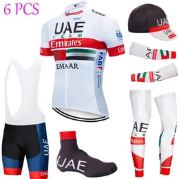 6 pçs conjunto completo equipe 2020 emirados árabes unidos camisa de ciclismo 20d bicicleta shorts conjunto ropa ciclismo verão secagem rápida pro ciclismo maillot bottoms wear252v