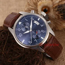 Top Fashion quartzo Mens homem relógios série Piloto Multi-função relógio de pulso de couro montre de luxe232L